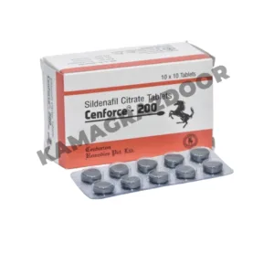 Cenforce 200mg high-dose sildenafil tablets in blister pack with official packaging, designed for treating severe erectile dysfunction effectively